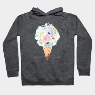 sweet  flowers cone watercolor Hoodie